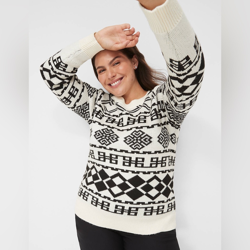 Lane Bryant Crew-Neck Jacquard Sweater NWT